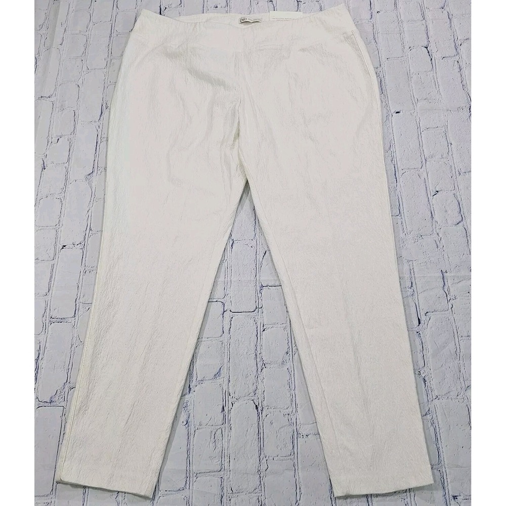 Cato Pull On Classic Slim Ivory Textured Pants Leggings WOMENS SIZE 18W